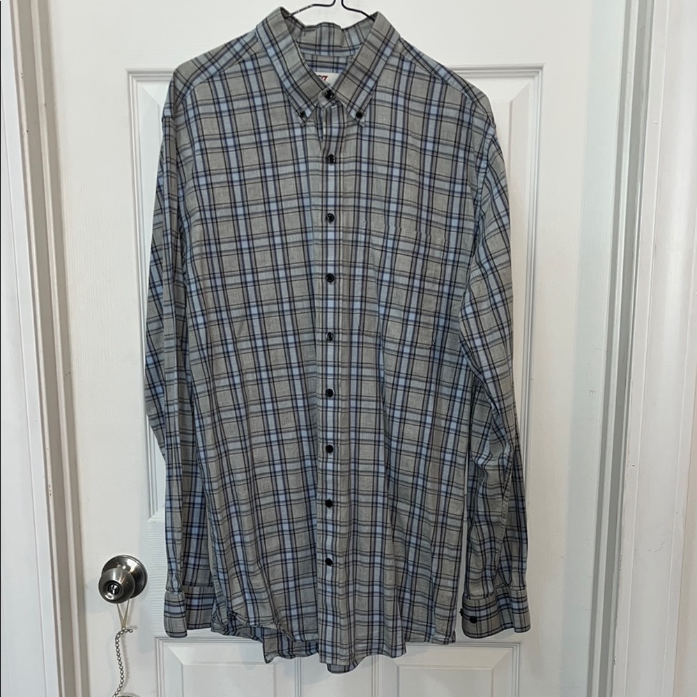 Men's Cutter & Buck Blue Plaid Shirt